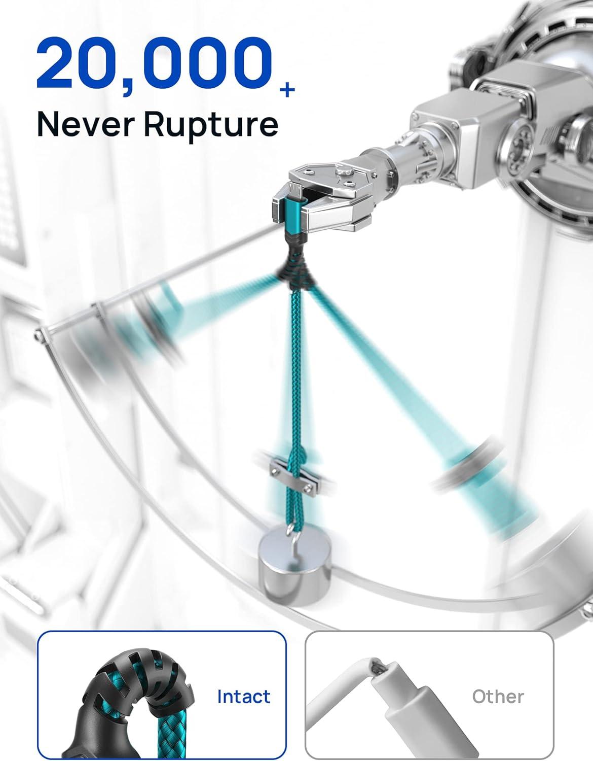 imageJSAUX Micro USB Charger Cable 3Pack 33ft66ft10ft Android Charger Micro USB to USB A Nylon Braided Cord Compatible with Samsung Galaxy S6 S7 Edge Note 5 Kindle and MoreGreenGreen