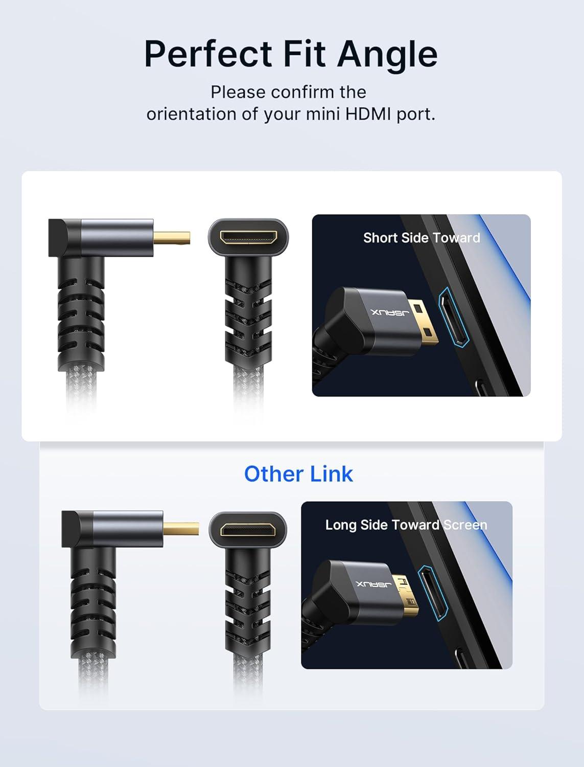 imageJSAUX Mini HDMI to HDMI Cable 6FT Aluminum Shell Braided High Speed 4K 60Hz HDMI 20 Cord Compatible with Camera Camcorder Tablet and GraphicsVideo Card Laptop Raspberry Pi Zero W GreyGrey