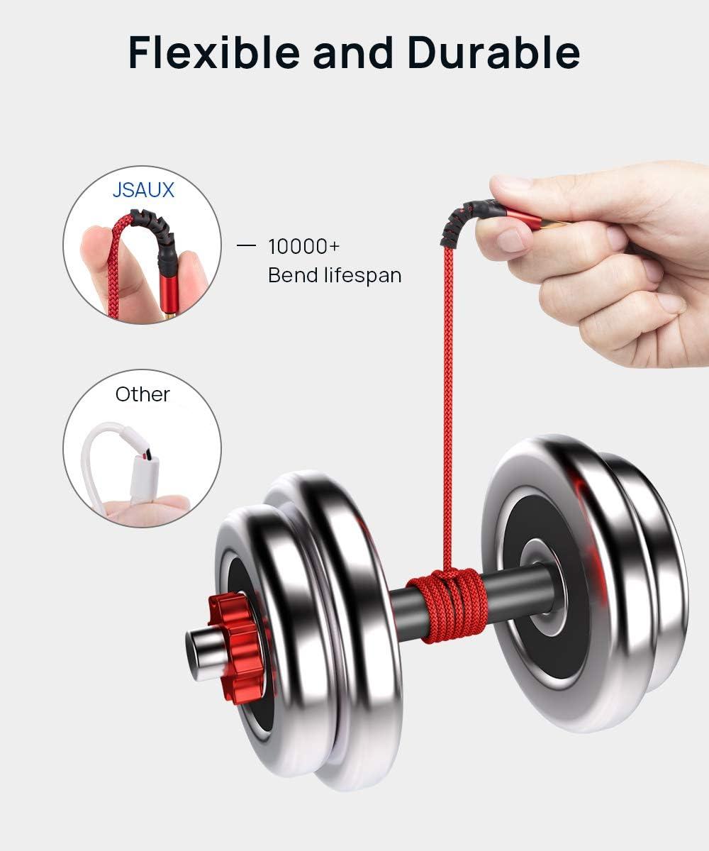 imageJSAUX Mini USB Cable2Pack 33ft66ft USB 20 Type A to Mini B Fast Charging Braided Cord for GoPro Hero 3 PS3 Controller MP3 Player Dash Cam Garmin Nuvi GPS Camera Blue Yeti RedRed