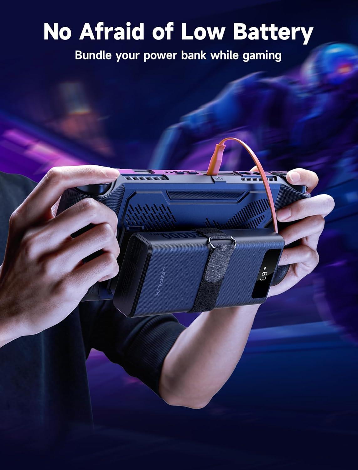 imageJSAUX ModCase for ROG Ally PC0109 Protective Case with Detachable Front Shell Kickstand Back Cover and Long ampamp Short HookandLoop Straps  Basic SetBlack