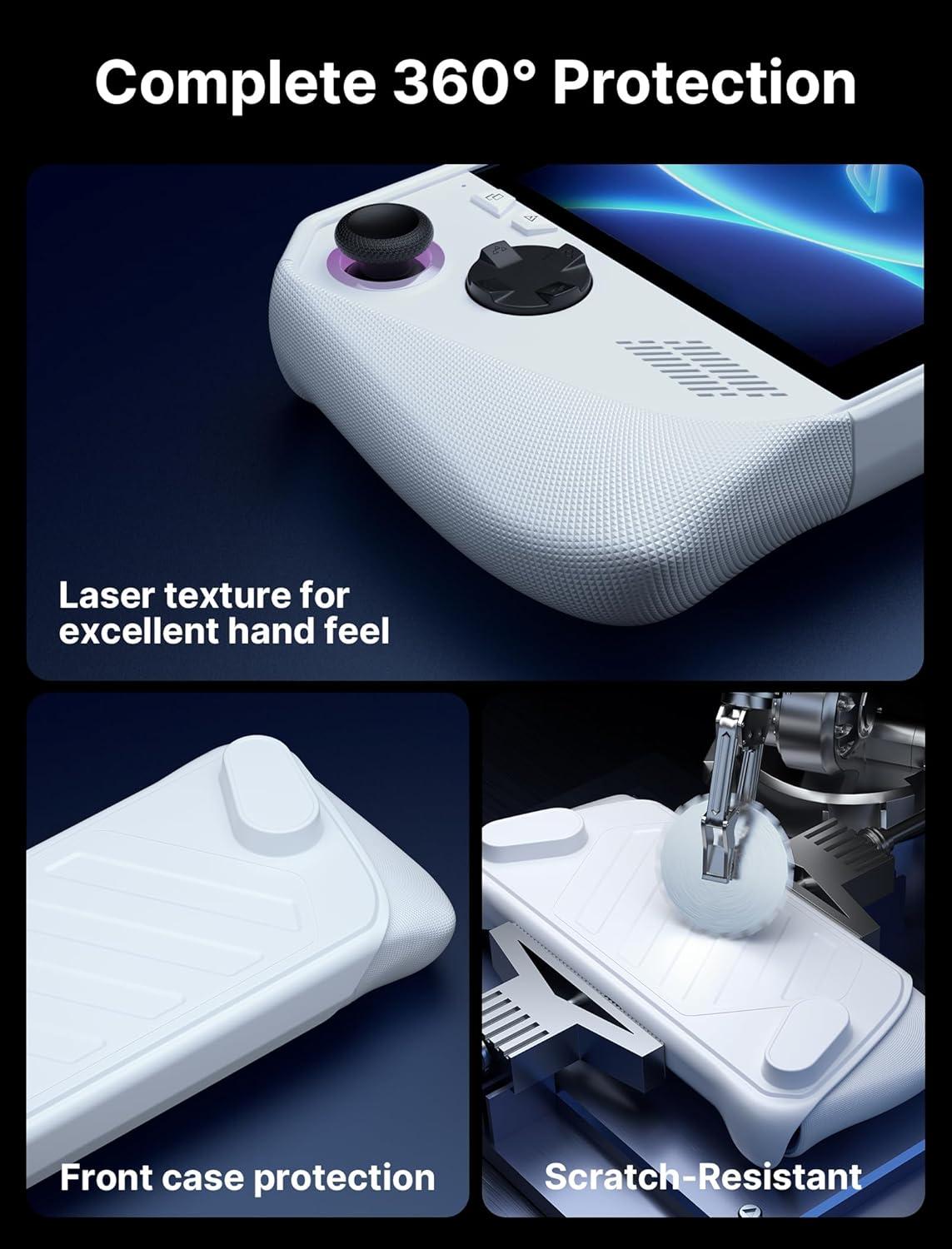 imageJSAUX ModCase for ROG Ally with Detachable Front Shell Protective Case Metal Bracket and Strap Compatible with ASUS ROG Ally Accessories Basic SetWhite PC0109