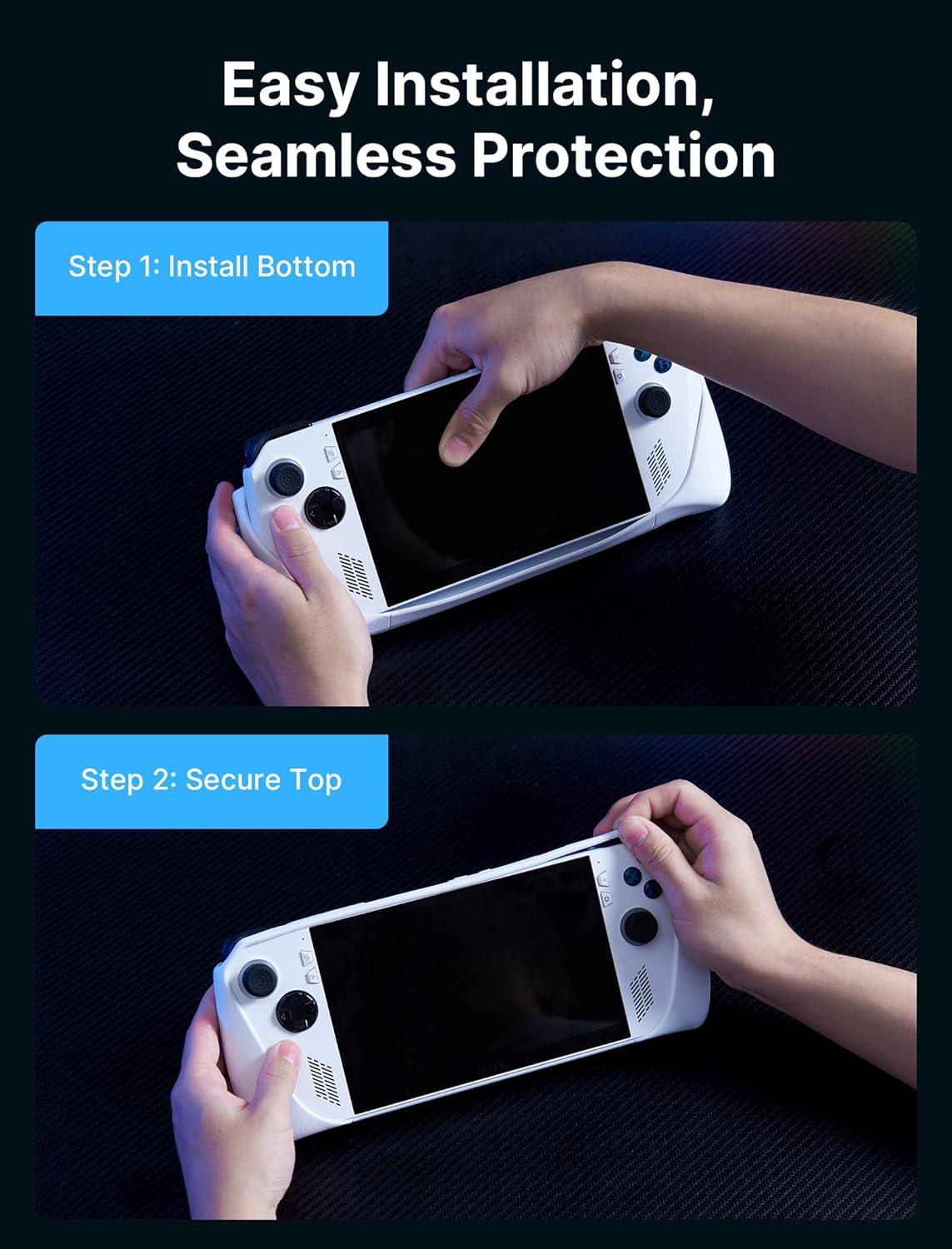 imageJSAUX ModCase for ROG Ally with Detachable Front Shell Protective Case Metal Bracket and Strap Compatible with ASUS ROG Ally Accessories Basic SetWhite PC0109