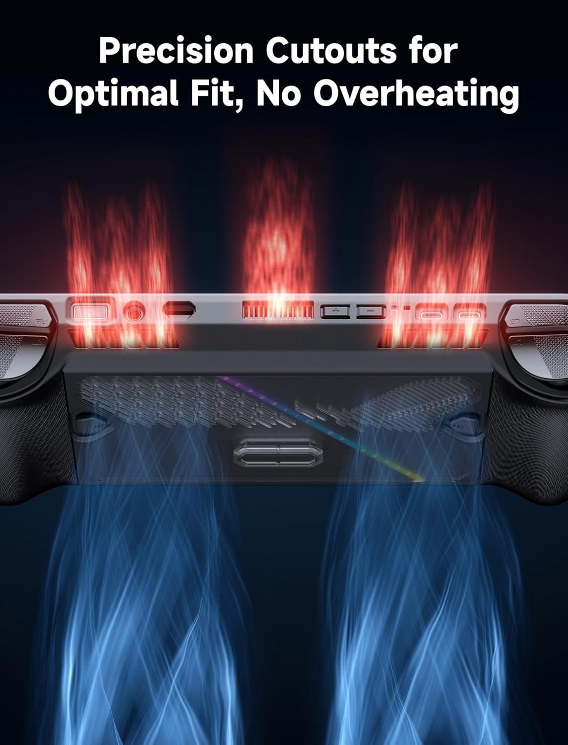 imageJSAUX PC0111 ModCase Compatible with ASUS ROG Ally X 2024 ROG Ally X Case with Detachable Front Shell Include Protective Case Face Cover Metal Bracket and Strap  Basic SetPower Bank Set