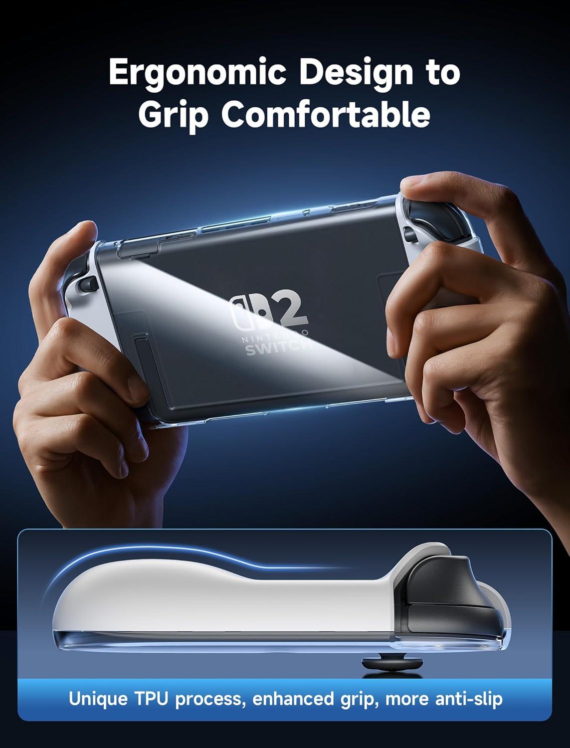 imageJSAUX Protective Case for Nintendo Switch 2 2025 Split Design PCTPU Grip Cover Compatible with Switch 2 Console and JoyCon ShockResistant ampamp Ergonomic