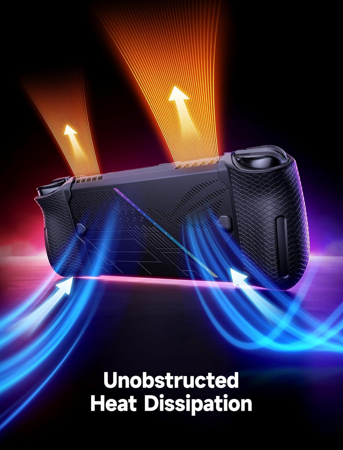 imageJSAUX Silicone Grip Protection Case Compatible with ROG Ally X ROG Ally X Grip Skin Asus Rog Ally X Accessories Silicone Sleeve Set one Left and one Right PC0113 BlackBlack