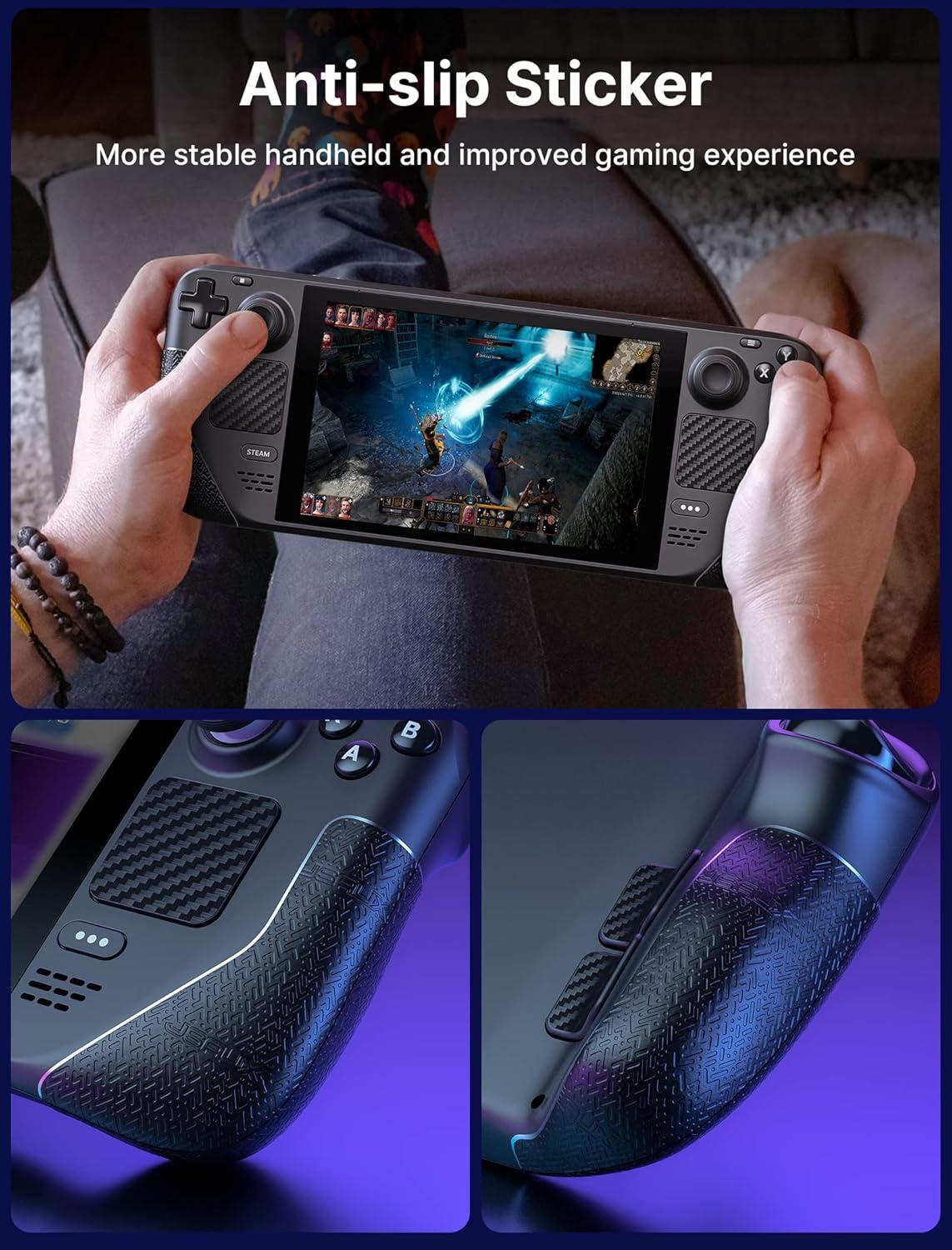 imageJSAUX Skin Stickers Set for Steam Deck  AntiSlip Grip Touchpad Protector Thumb Grip Caps ampamp FrontBack Protector