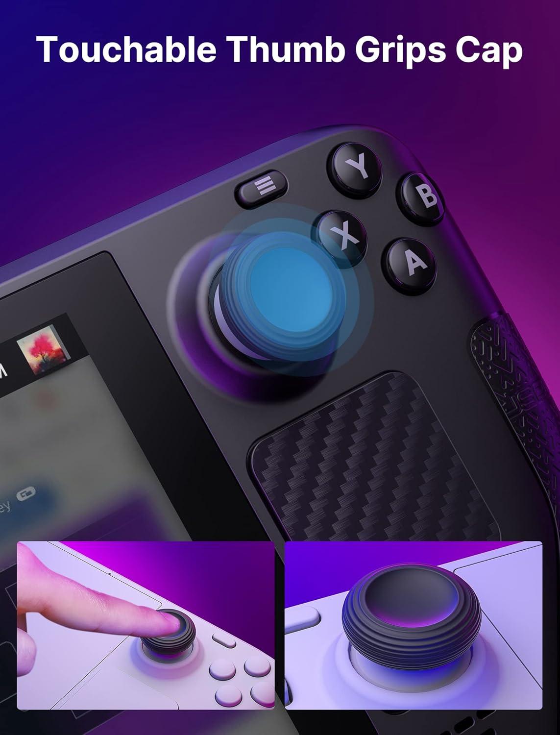 imageJSAUX Skin Stickers Set for Steam Deck  AntiSlip Grip Touchpad Protector Thumb Grip Caps ampamp FrontBack Protector