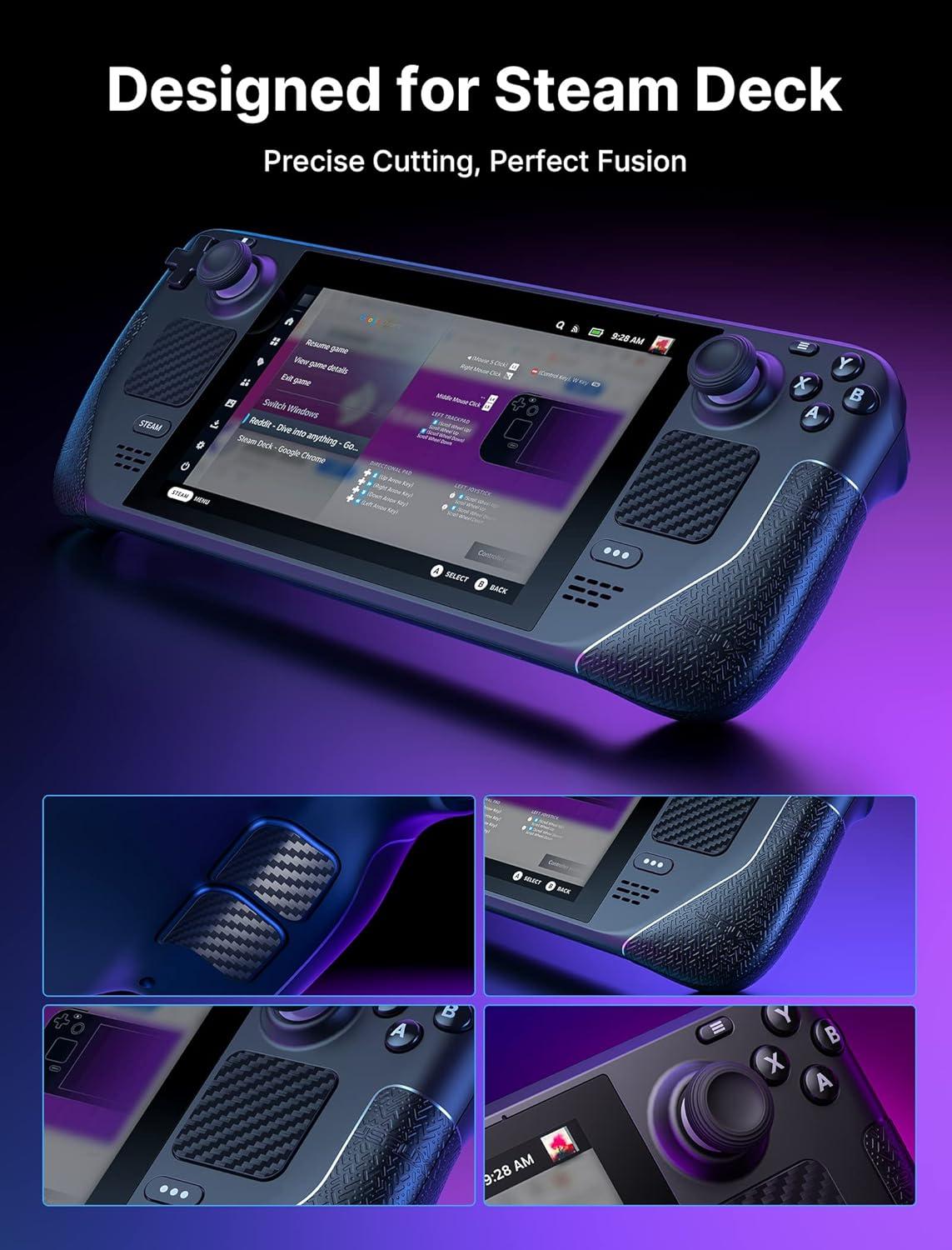 imageJSAUX Skin Stickers Set for Steam Deck  AntiSlip Grip Touchpad Protector Thumb Grip Caps ampamp FrontBack Protector