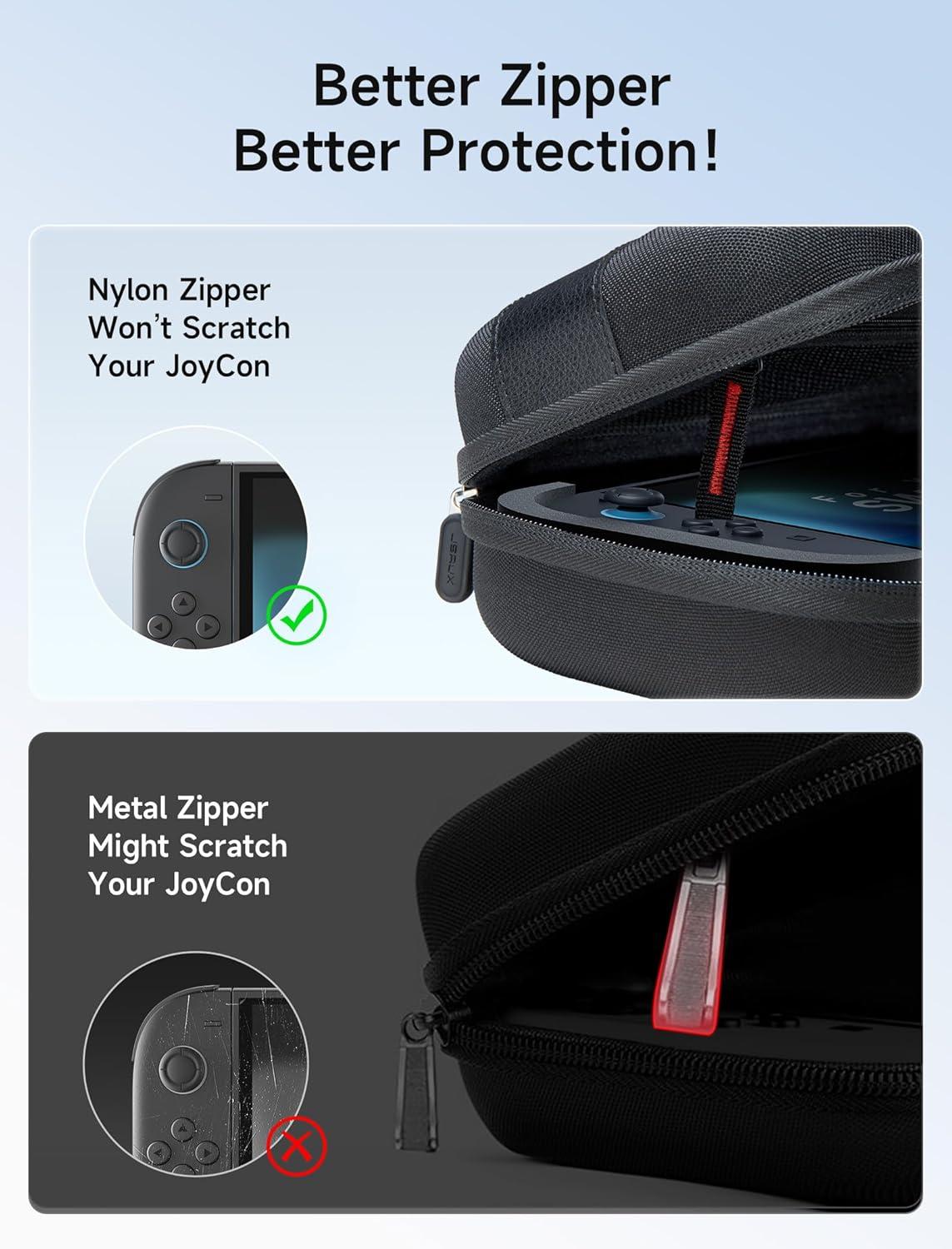 imageJSAUX Slim Carrying Case for Nintendo Switch 2 2025 Portable Switch 2 Case with 10 Game Slots Protective Hard Shell for Travel and Storage BlueBlack