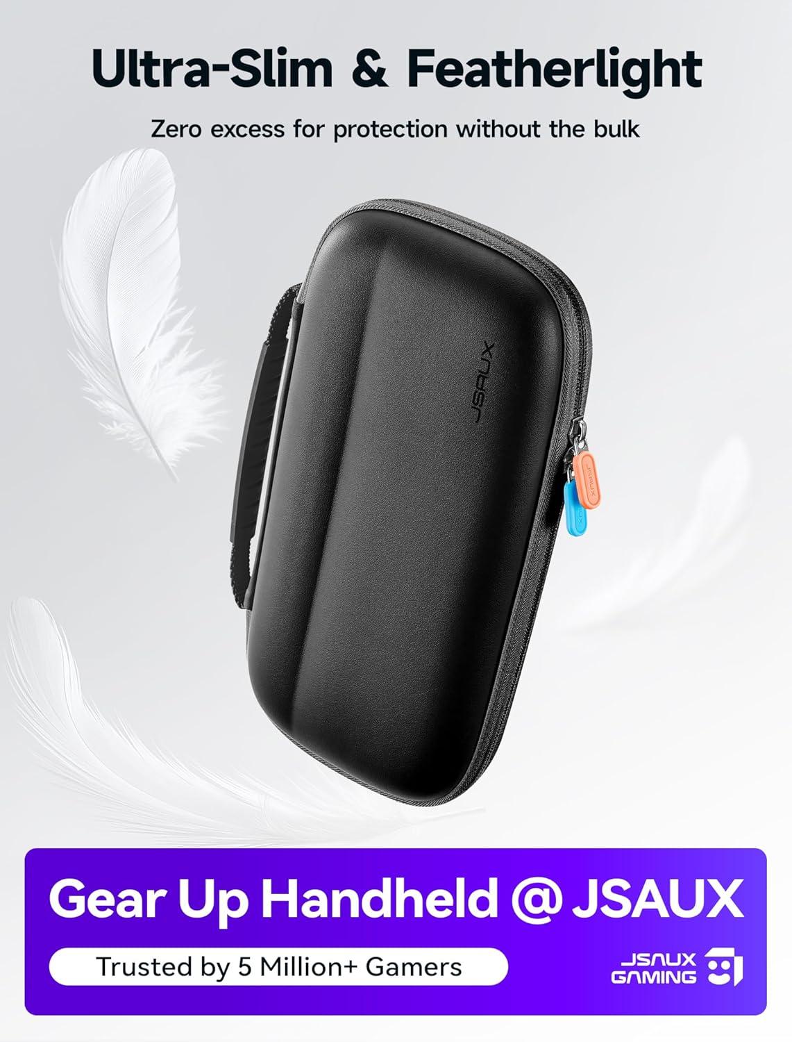 imageJSAUX Slim Carrying Case for Nintendo Switch 2 2025 Portable Switch 2 Case with 10 Game Slots Protective Hard Shell for Travel and Storage BlueBlack