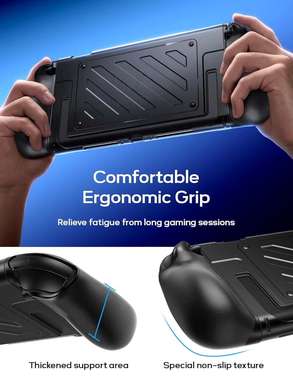 imageJSAUX Split Protective Case for Nintendo Switch 2 TPU Middle Frame ampamp PC Front Cover NonSlip Ergonomic Grip Storage for 10 Game Cards Supports Stand Use Shock Absorption ampamp AntiScratchPC0114