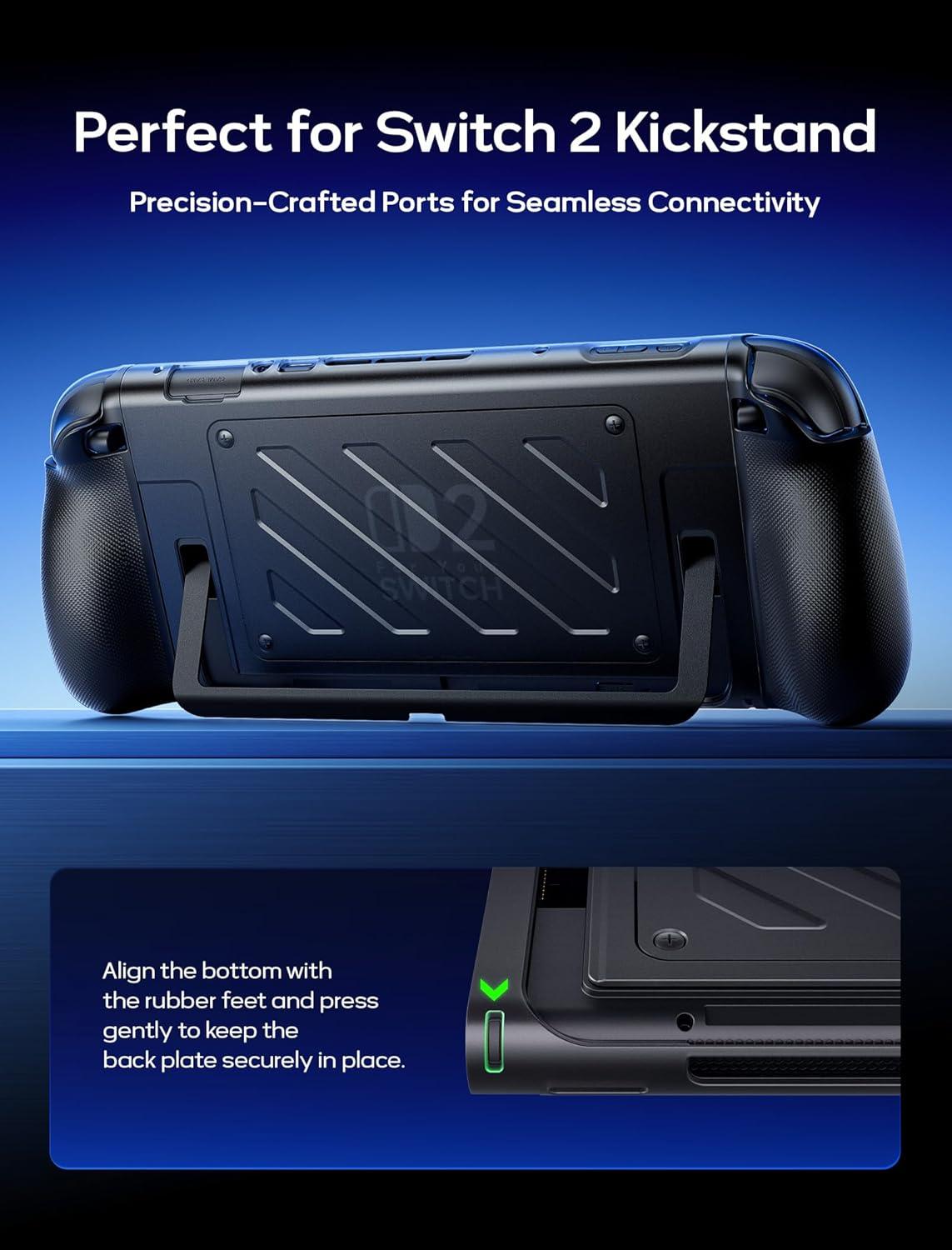 imageJSAUX Split Protective Case for Nintendo Switch 2 TPU Middle Frame ampamp PC Front Cover NonSlip Ergonomic Grip Storage for 10 Game Cards Supports Stand Use Shock Absorption ampamp AntiScratchPC0114