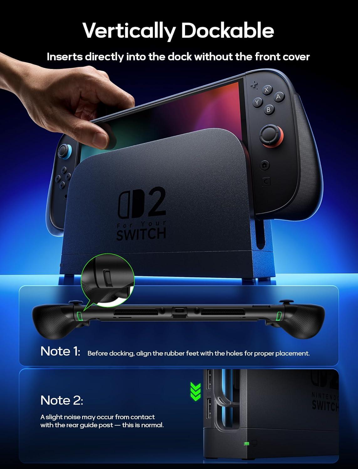 imageJSAUX Split Protective Case for Nintendo Switch 2 TPU Middle Frame ampamp PC Front Cover NonSlip Ergonomic Grip Storage for 10 Game Cards Supports Stand Use Shock Absorption ampamp AntiScratchPC0114