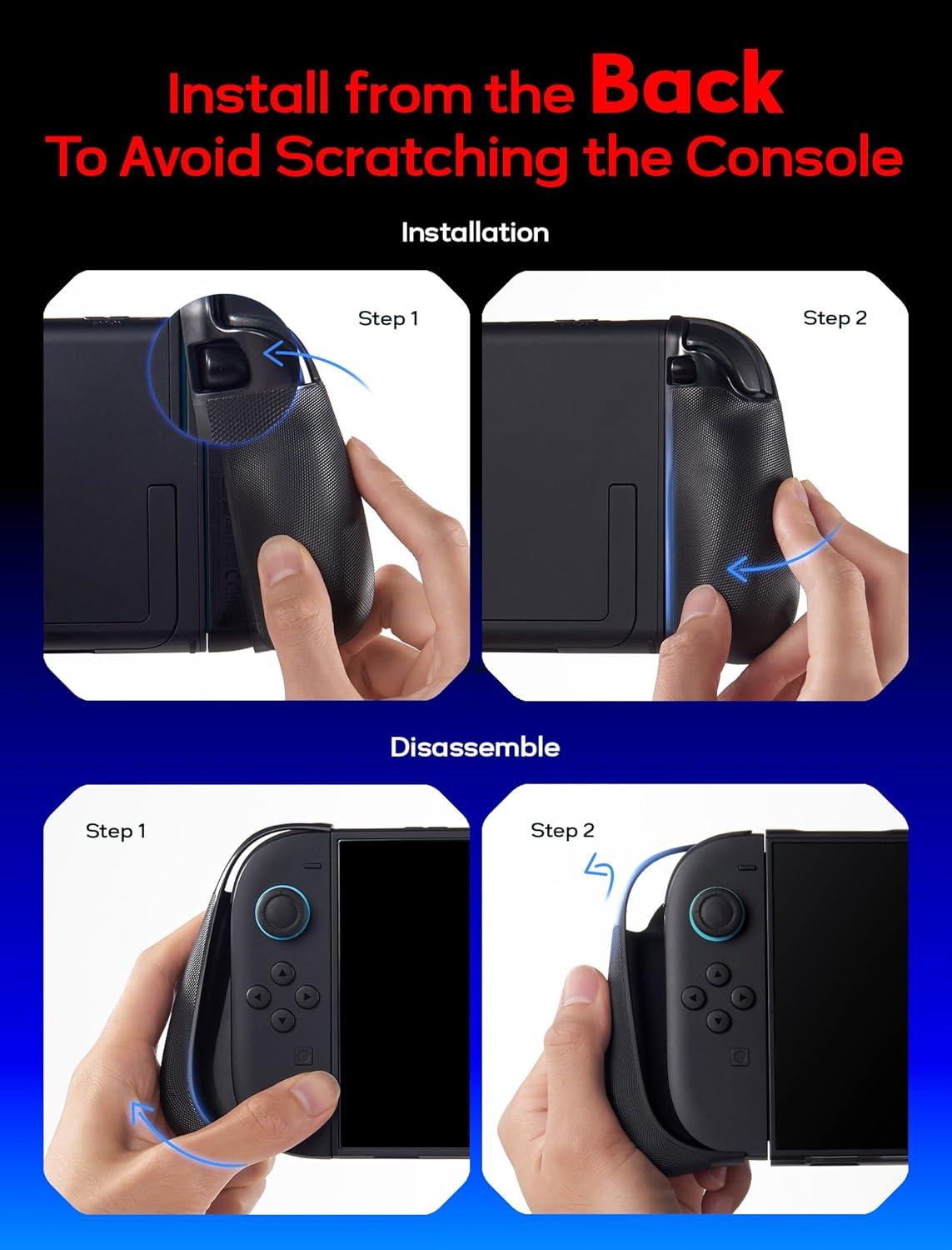 imageJSAUX Split Protective Case for Nintendo Switch 2 TPU Middle Frame ampamp PC Front Cover NonSlip Ergonomic Grip Storage for 10 Game Cards Supports Stand Use Shock Absorption ampamp AntiScratchPC0114