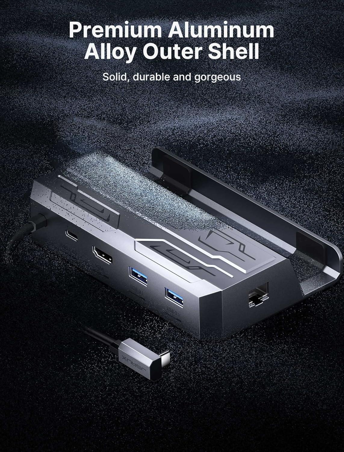 imageJSAUX Steam Deck Dock with 100W Charger 6in1 M2 Docking Station for Steam DeckROG Ally 4K60Hz HDMI Gigabit Ethernet PD 100W 10Gbps USB AampampC 32 M2 Slot Up to 2TBHB0604 SSD Not Included