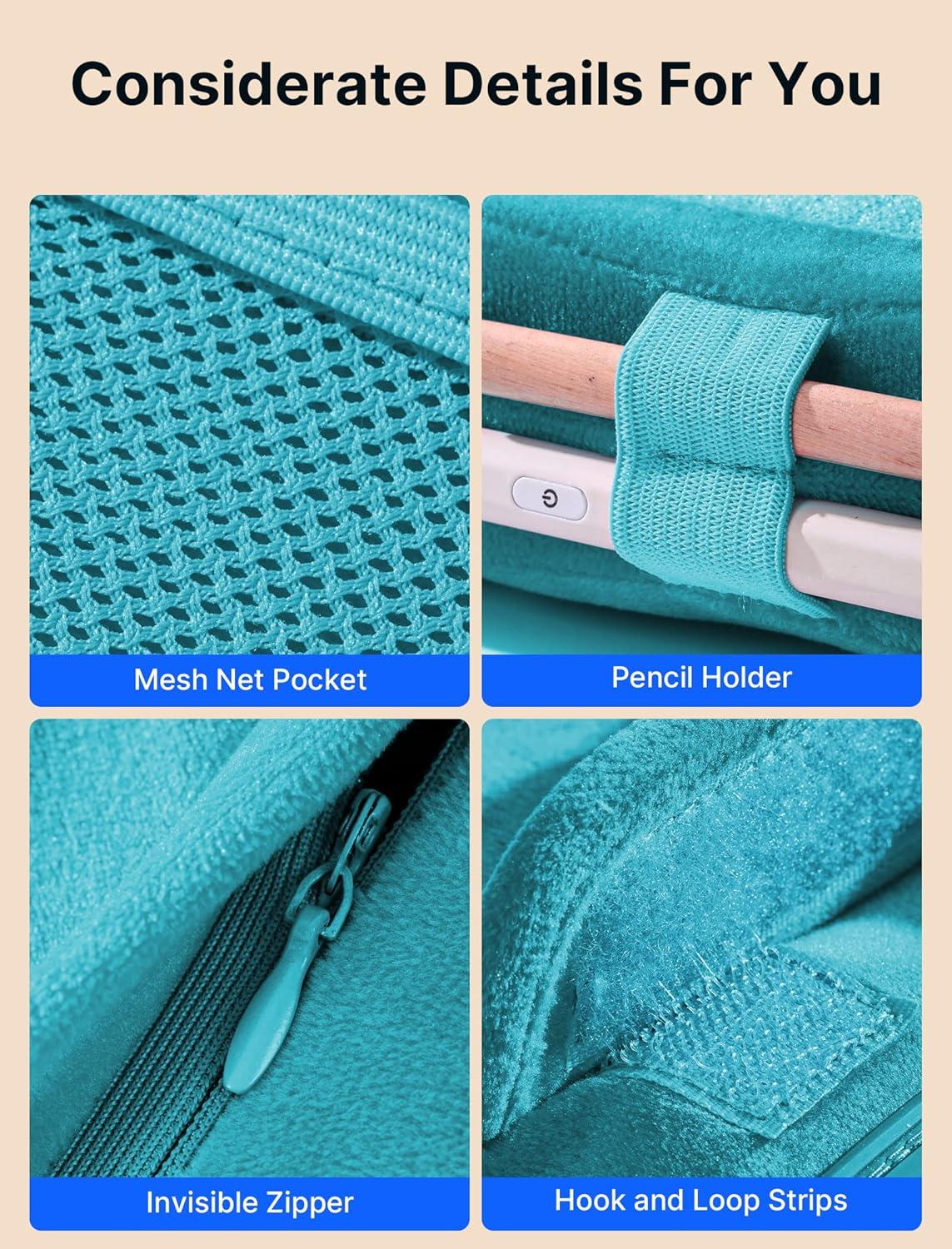 imageJSAUX Tablet Pillow Stand Tablet Stand Holder Dock for Lap Bed and Desk Compatible with iPad Pro 11 105 97 102 Air Mini Kindle Tablets Phones EReader Books and More 411 devices Navy BlueGreen