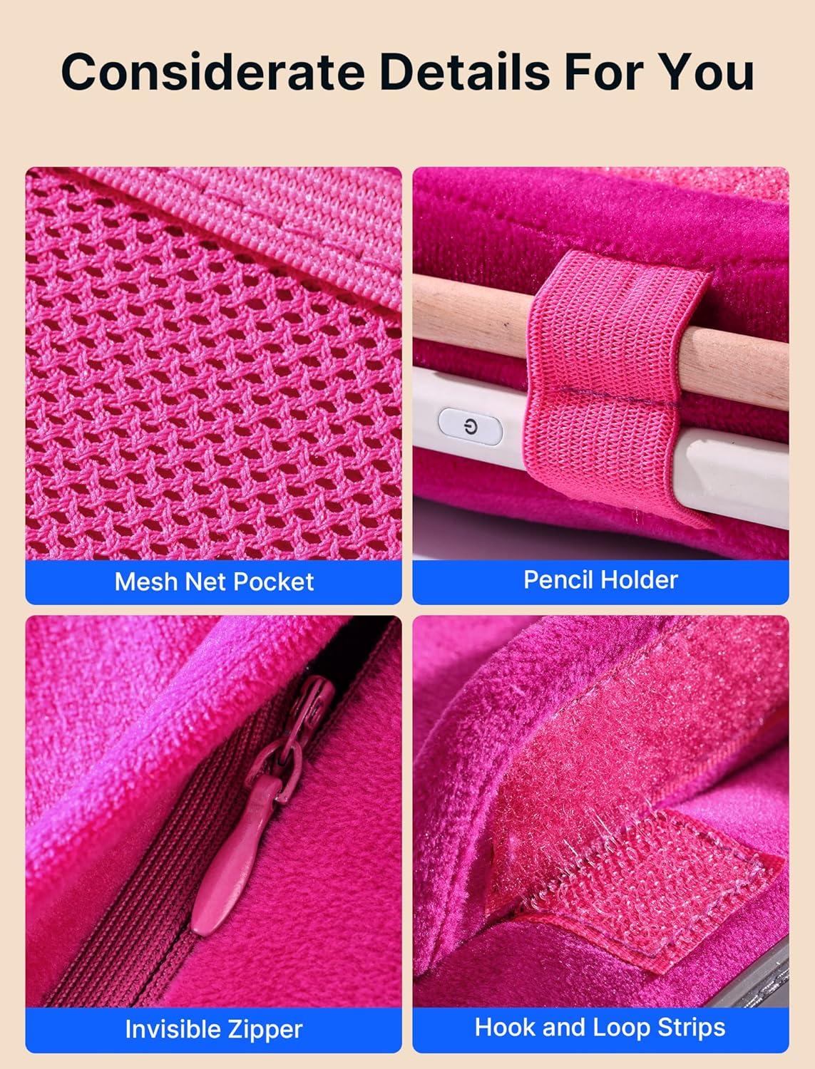 imageJSAUX Tablet Pillow Stand Tablet Stand Holder Dock for Lap Bed and Desk Compatible with iPad Pro 11 105 97 102 Air Mini Kindle Tablets Phones EReader Books and More 411 devices Navy BluePurplish Red