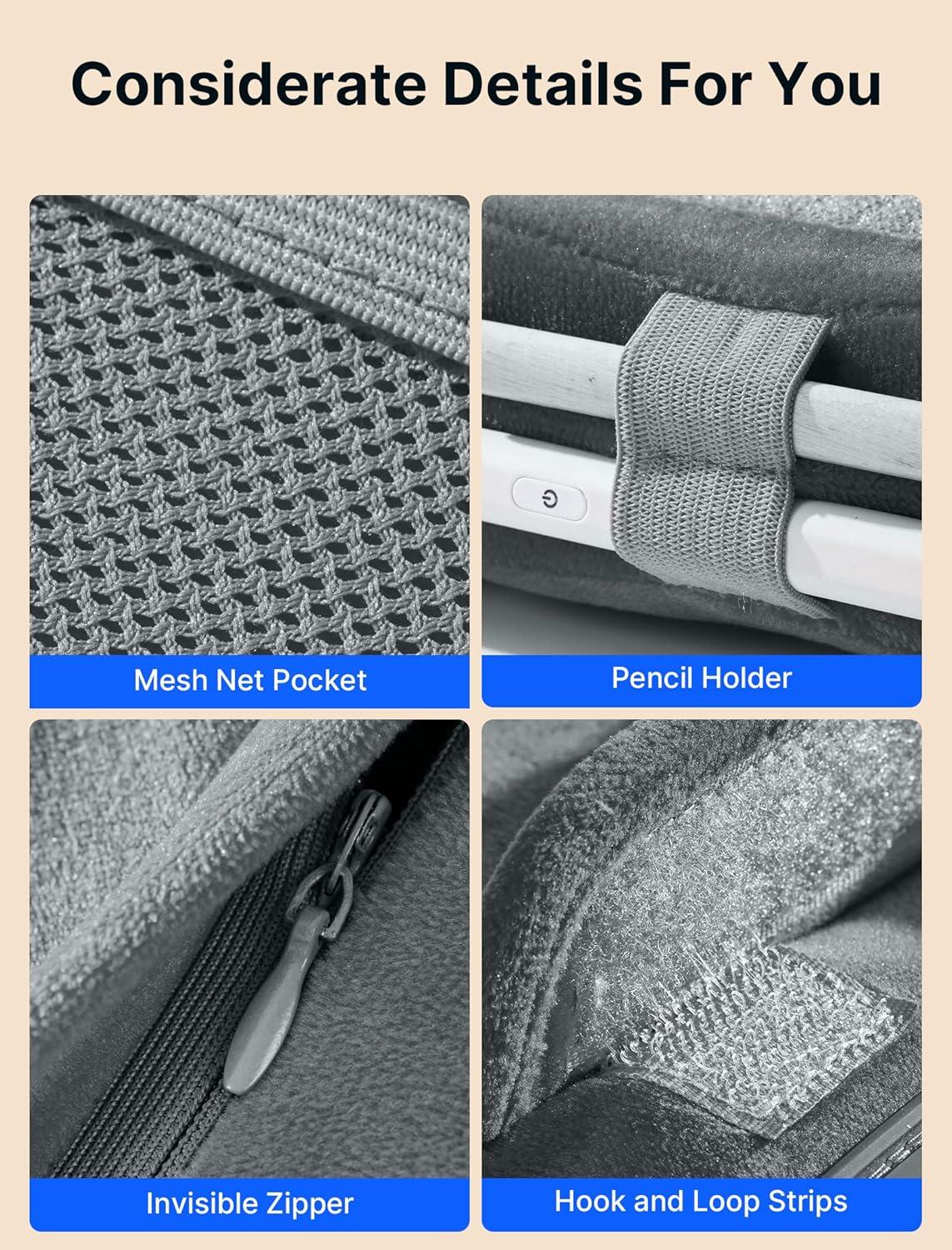 imageJSAUX Tablet Pillow Stand Tablet Stand Holder Dock for Lap Bed and Desk Compatible with iPad Pro 11 105 97 102 Air Mini Kindle Tablets Phones EReader Books and More 411 devices Navy BlueGrey