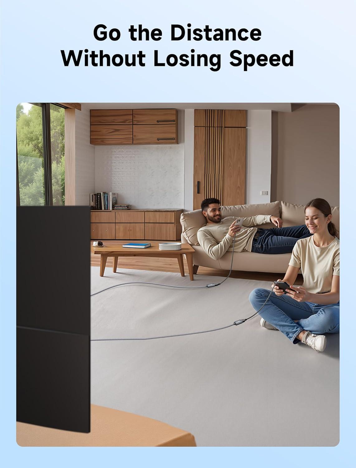 imageJSAUX USB 30 Extension Cable 33FT USB A Male to Female Extension Cord Durable Braided Material Fast Data Transfer Compatible with USB KeyboardMouseFlash Drive Hard Drive XboxGreyGrey