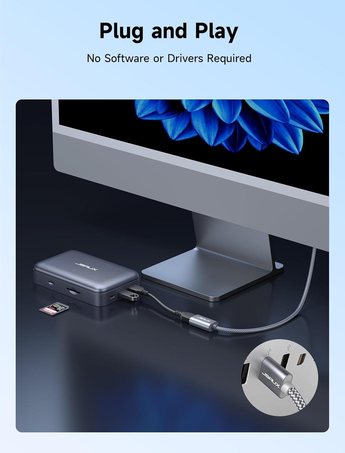 imageJSAUX USB 30 Extension Cable 33FT USB A Male to Female Extension Cord Durable Braided Material Fast Data Transfer Compatible with USB KeyboardMouseFlash Drive Hard Drive XboxGreyGrey