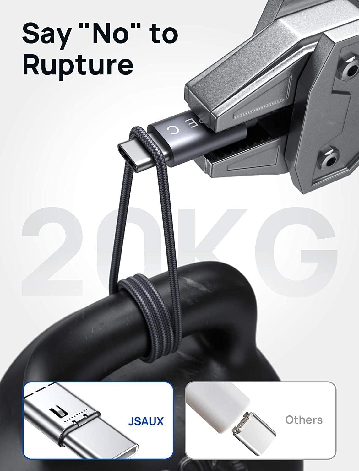 imageJSAUX USB A to USB C Cable 3Pack 66Ft 31A Fast Charging Cord Type C Charge Cable Compatible with CarPlayiPhone 171615PlusProSamsung Galaxy S20S10S9S8 Note 109 LG PS5 USB C ChargerGrey