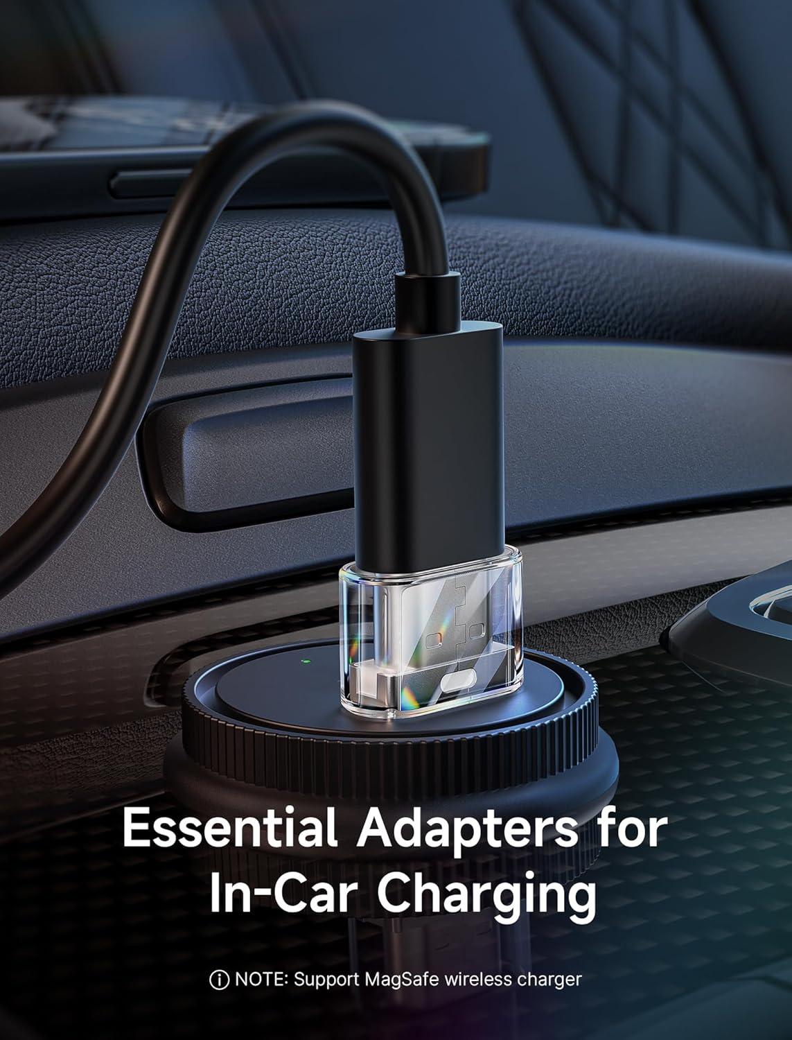 imageJSAUX USB C Female to USB Male Adapter 4Pack 31A Fast Charging Compatible with iPhone 16 15 14 13 Pro Max Apple Watch Samsung Galaxy S24 S23 Car Play Android AutoCrystal