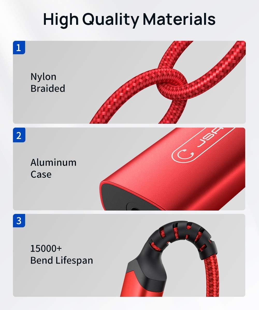 imageJSAUX USB C Headphone Adapter and Charger 2in1 Type to 35mm Audio with PD 60W Fast Charging for iPhone 16 Pro16 Pro Max1616 Plus15 Pro Max15 ProSamsung S24S24S23S22S21iPad ProRedRed