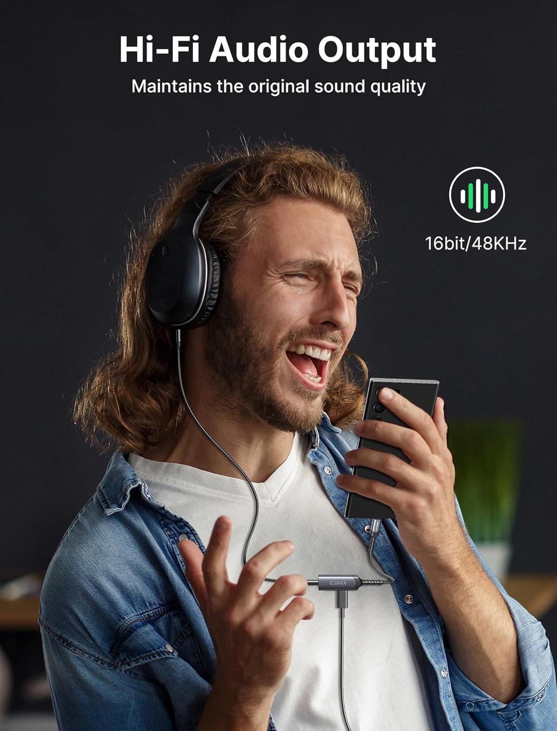 imageJSAUX USB C Headphone Adapter and Charger 2in1 Type to 35mm Audio with PD 60W Fast Charging for iPhone 16 Pro16 Pro Max1616 Plus15 Pro Max15 ProSamsung S24S24S23S22S21iPad ProRedRed