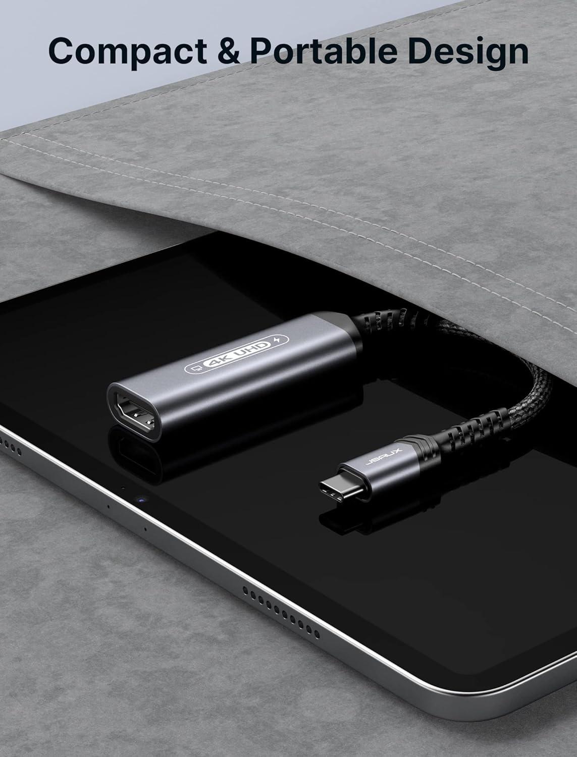 imageJSAUX USB C to Digital AV Adapter 2in1 USB C to HDMI 4K30Hz ampamp100W Charge Compatible with iPhone 17 Pro MaxAir16 Pro Max1615 Pro Max15 ProMacBookSamsung S2423DellSteam DeckROG Ally4K60Hz