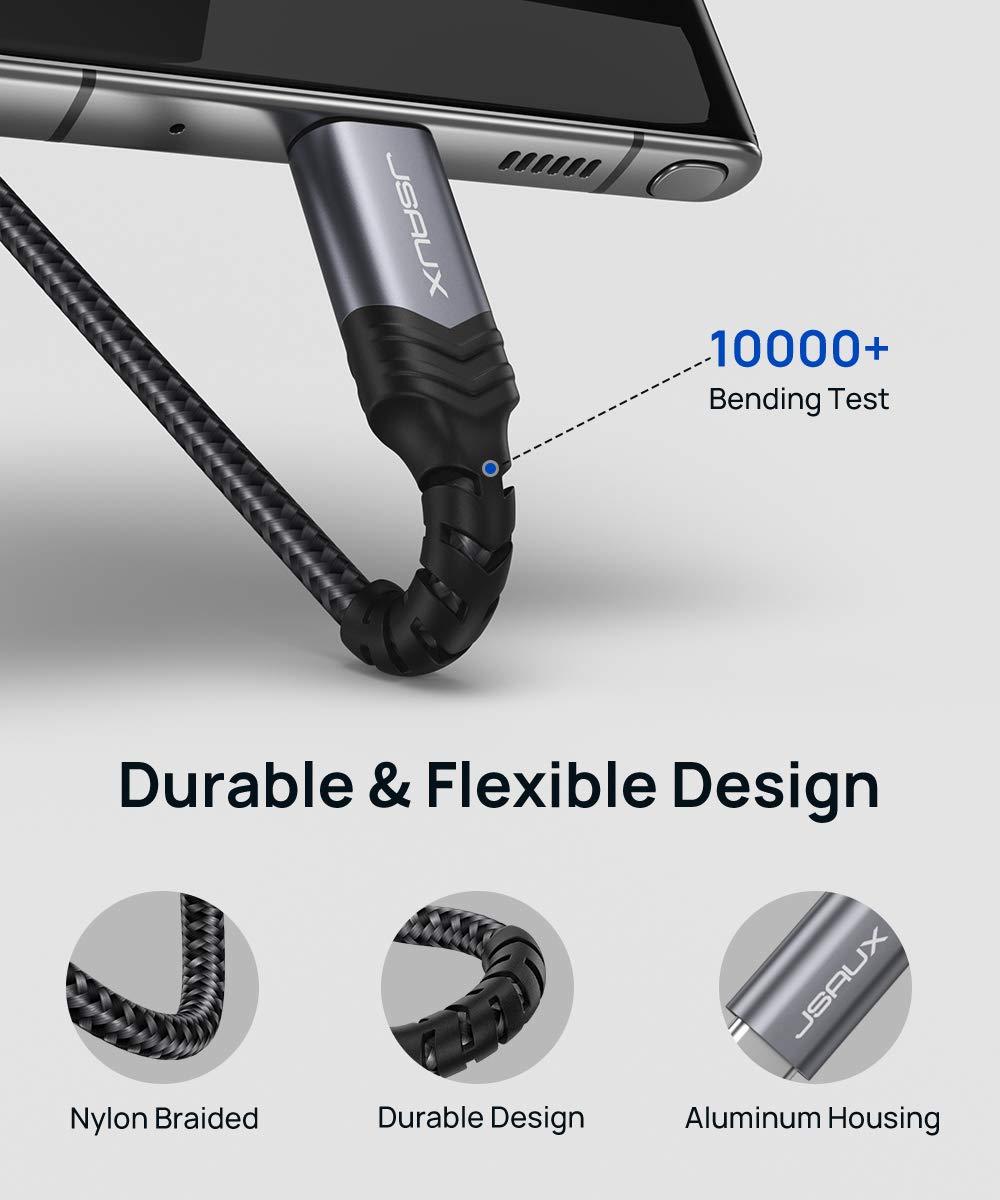 imageJSAUX USB C to Dual 35mm Female Headphone Splitter Type C to Dual 35mm Female Aux Y Jack Headphone Adapter Compatible with iPhone 16 Pro Max15 Pro Max Galaxy S2423 Ultra Pixel iPad ProRedGrey