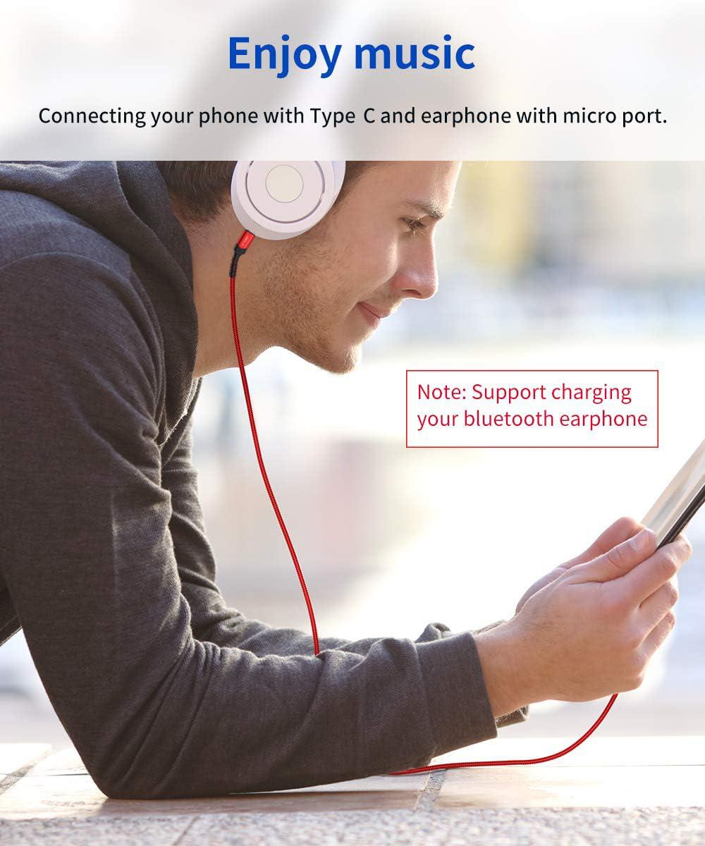 imageJSAUX USB C to Micro USB Cable 66FT Type C to Micro USB Charger Braided Cord Support Charge ampamp Sync Compatible with MacBook ProGalaxy S8 S9 S10 Pixel 3 XL 2 XL and Micro USB Devices Red2M10FT Pack of 2