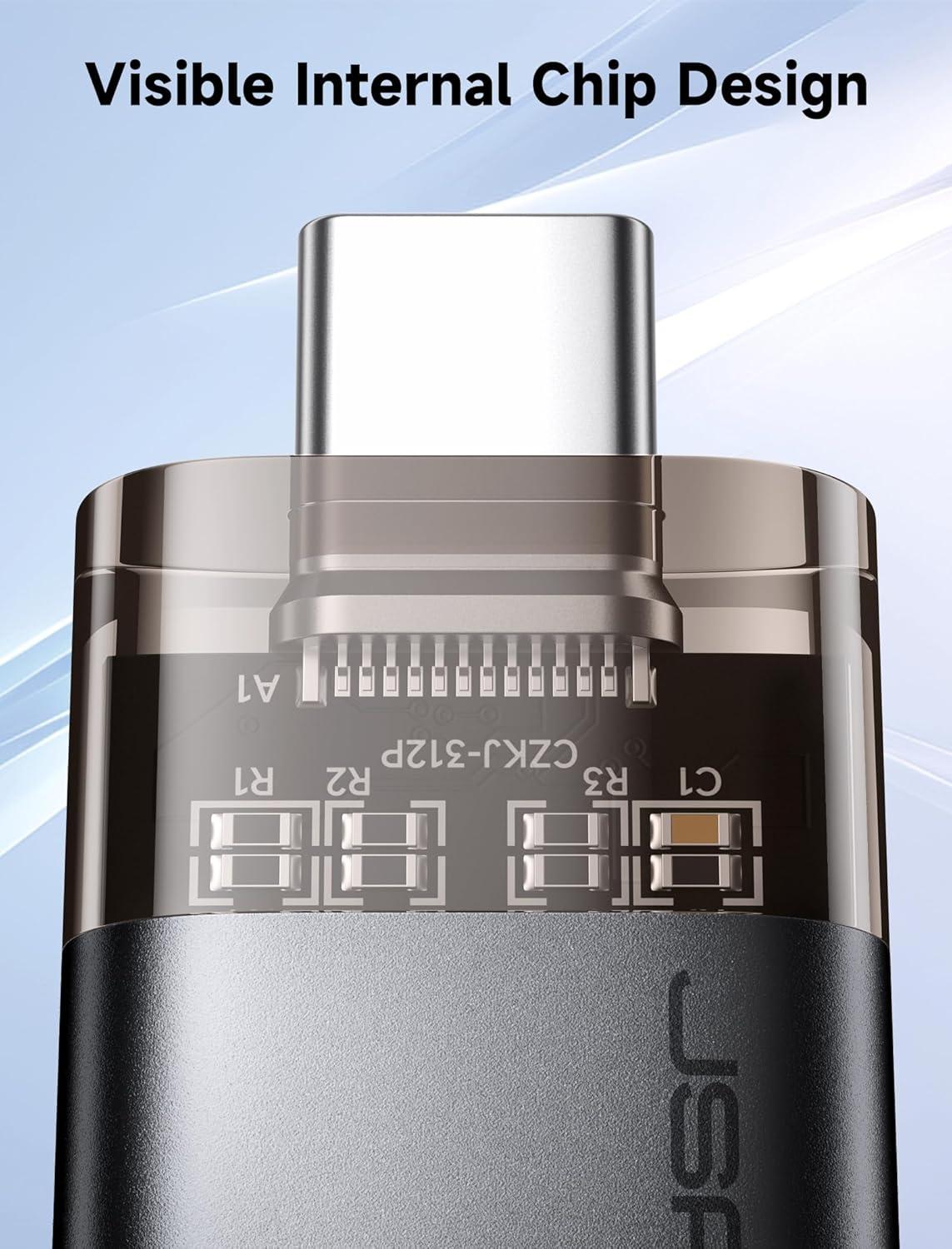 imageJSAUX USB C to USB Adapter 3 Pack Type C Male to Female 30 Compatible With MacBook ProAir iPhone 15 Samsung Galaxy S24S23S22S21 All USB C DevicesBlackBlack