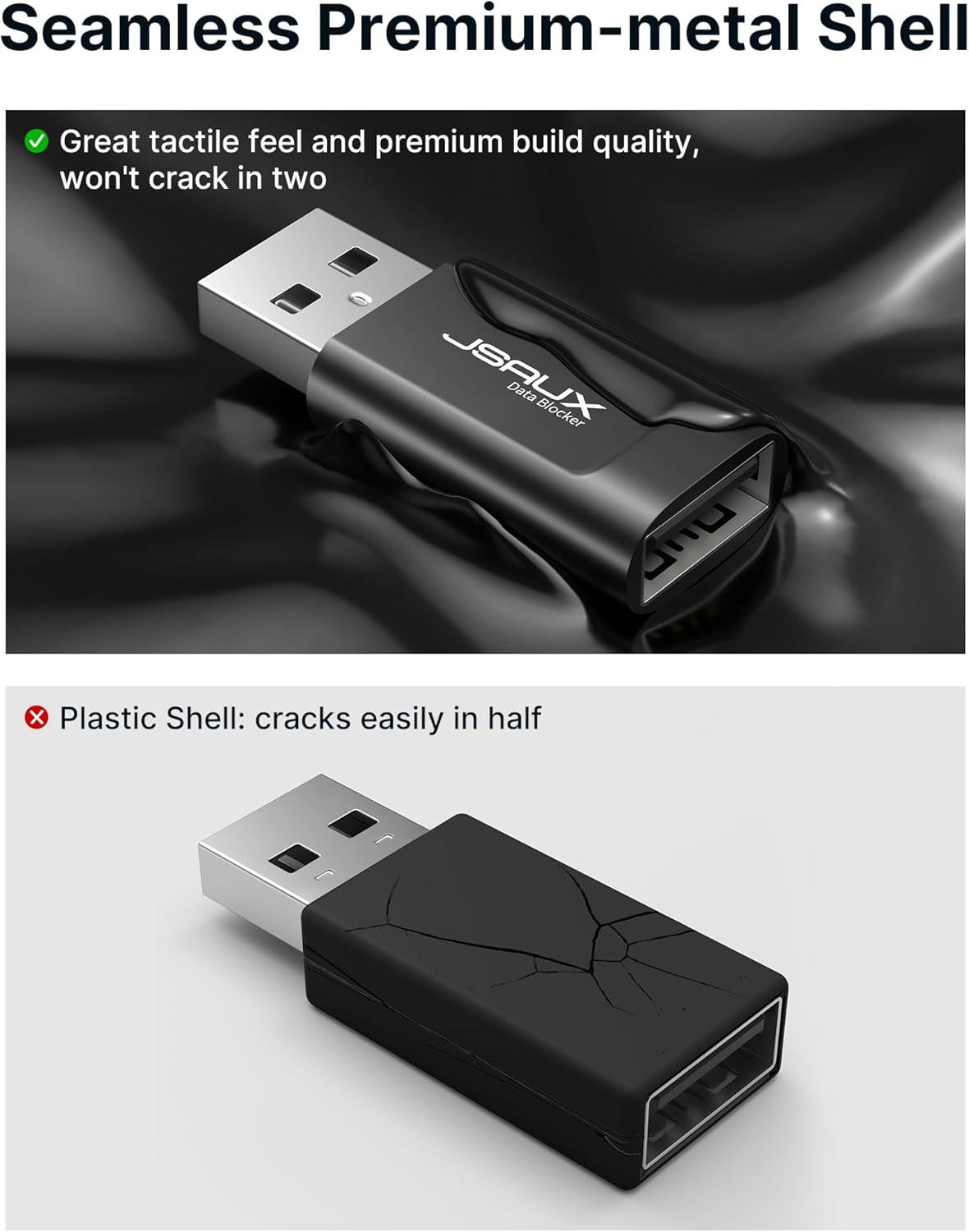 imageJSAUX USB Data Blocker 4Pack USB A Defender Only for Quick Charge Protect Against Juice Jacking Refuse Hacking Provide Safe Charging RedBlack