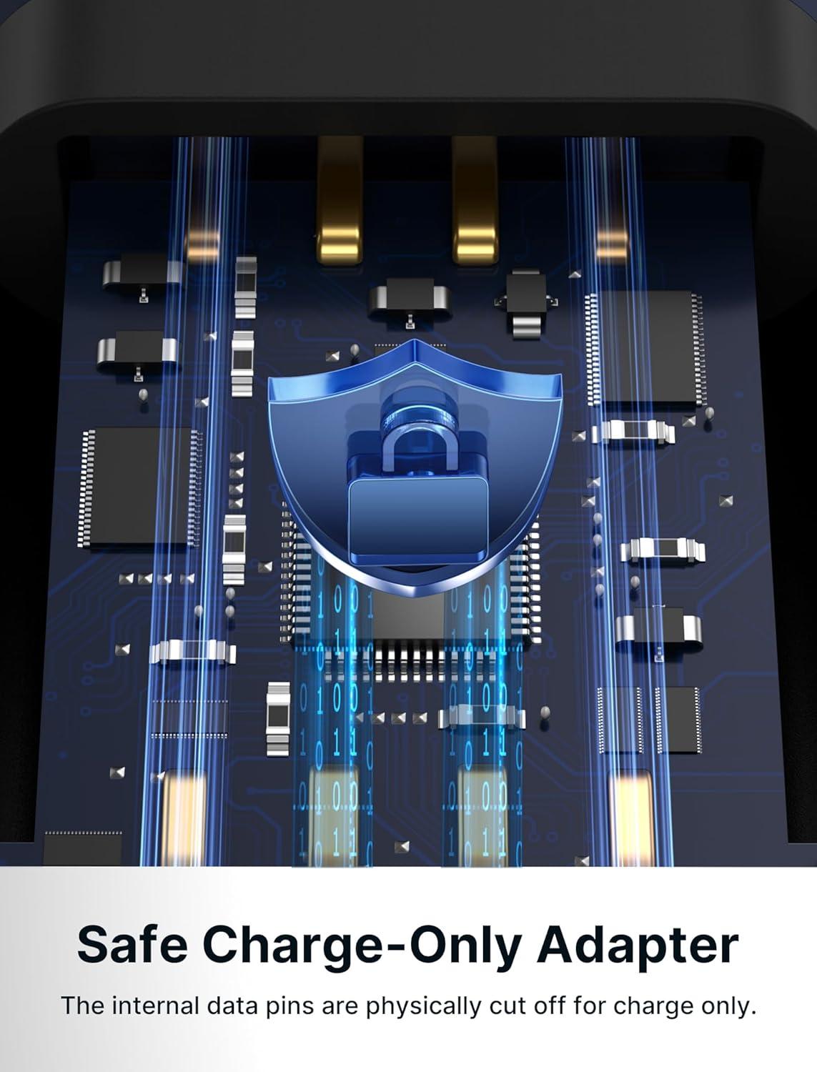 imageJSAUX USB Data Blocker 4Pack USB A Defender Only for Quick Charge Protect Against Juice Jacking Refuse Hacking Provide Safe Charging RedBlack