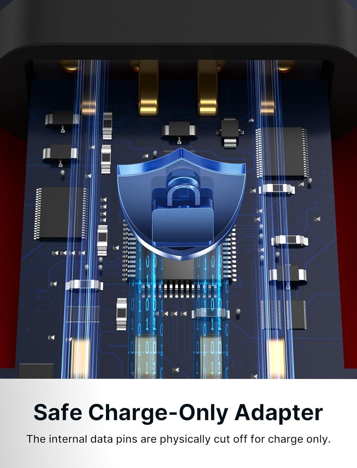 imageJSAUX USB Data Blocker 4Pack USB A Defender Only for Quick Charge Protect Against Juice Jacking Refuse Hacking Provide Safe Charging RedRed