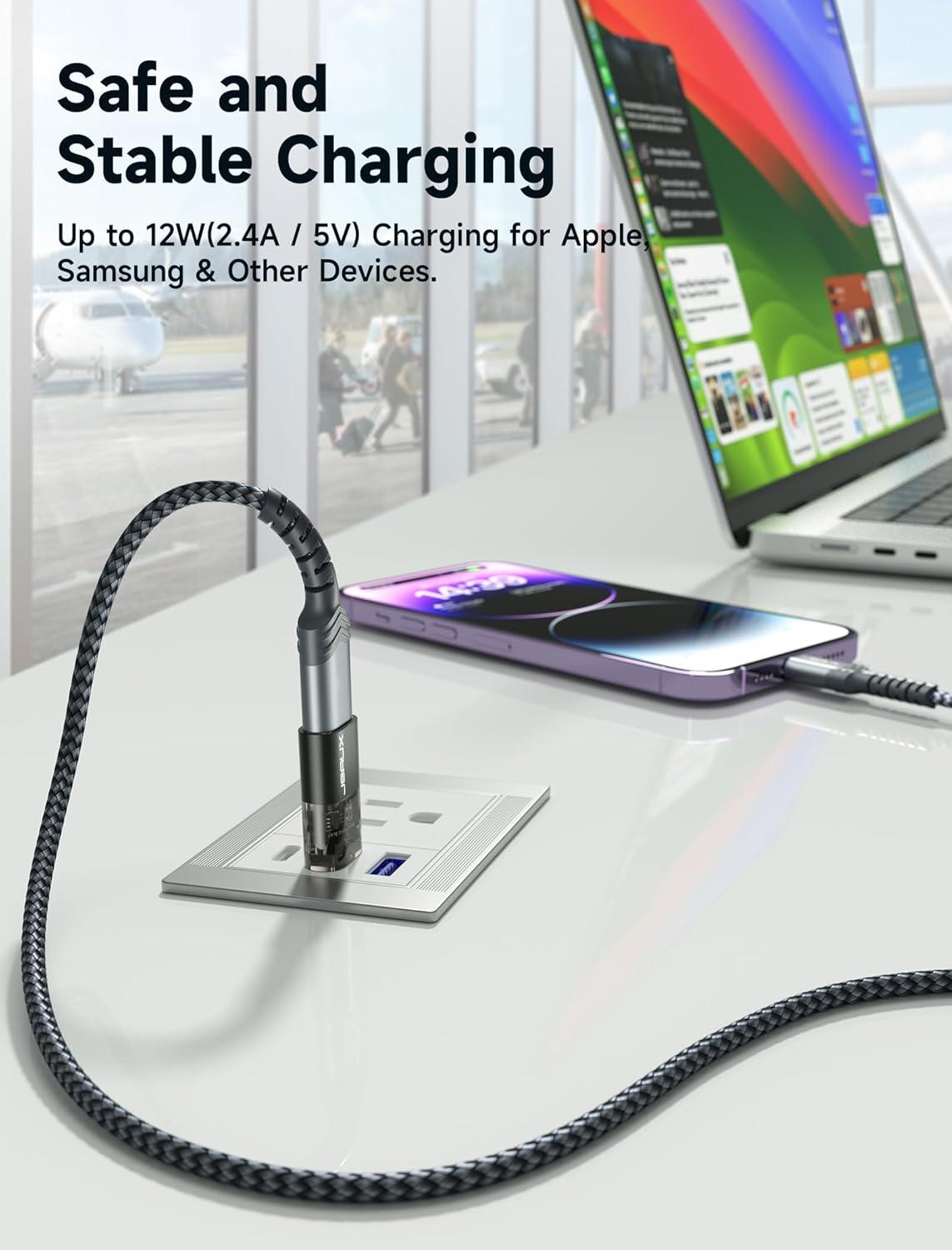 imageJSAUX USB Data Blocker2Pack Transparent 2in1 USB A Male to USB A ampamp USB C Female Data Blocker Only for Charge Protect Against Juice Jacking Refuse Hacking Provide Safe ChargingBlack