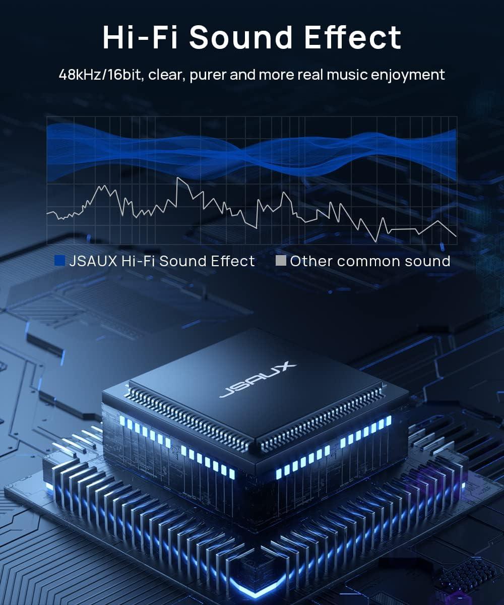 imageJSAUX USB to 35mm Jack Audio AdapterUSB to Audio Jack Adapter Headset TRRS 4Pole Female External Stereo Sound Card for Headphone Mac PS4 PC Laptop Desktops and More Grey06FTGrey