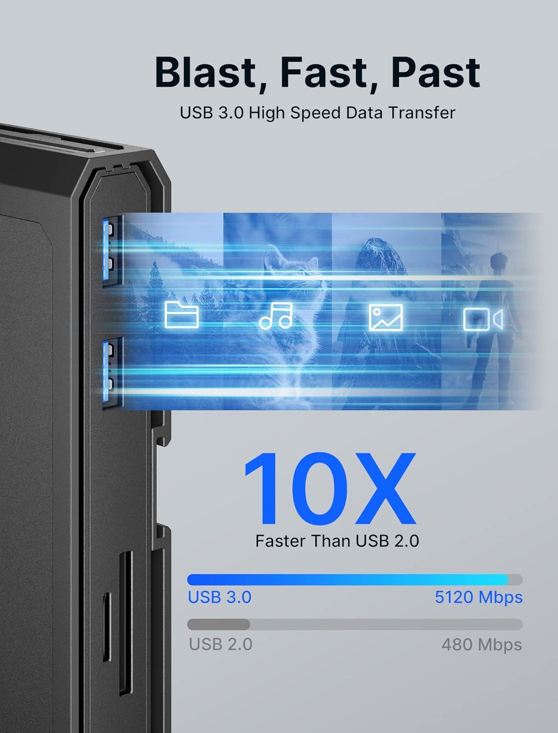 imageJSAUX USBC Laptop Docking Station 11in1 Dock with 8K30Hz HDMI and DP 100W PD USB C and 3 USB A Gigabit Ethernet 35mm Audio SDTF Reader Compatible with Steam Deck MacBookROG AllyHB1101