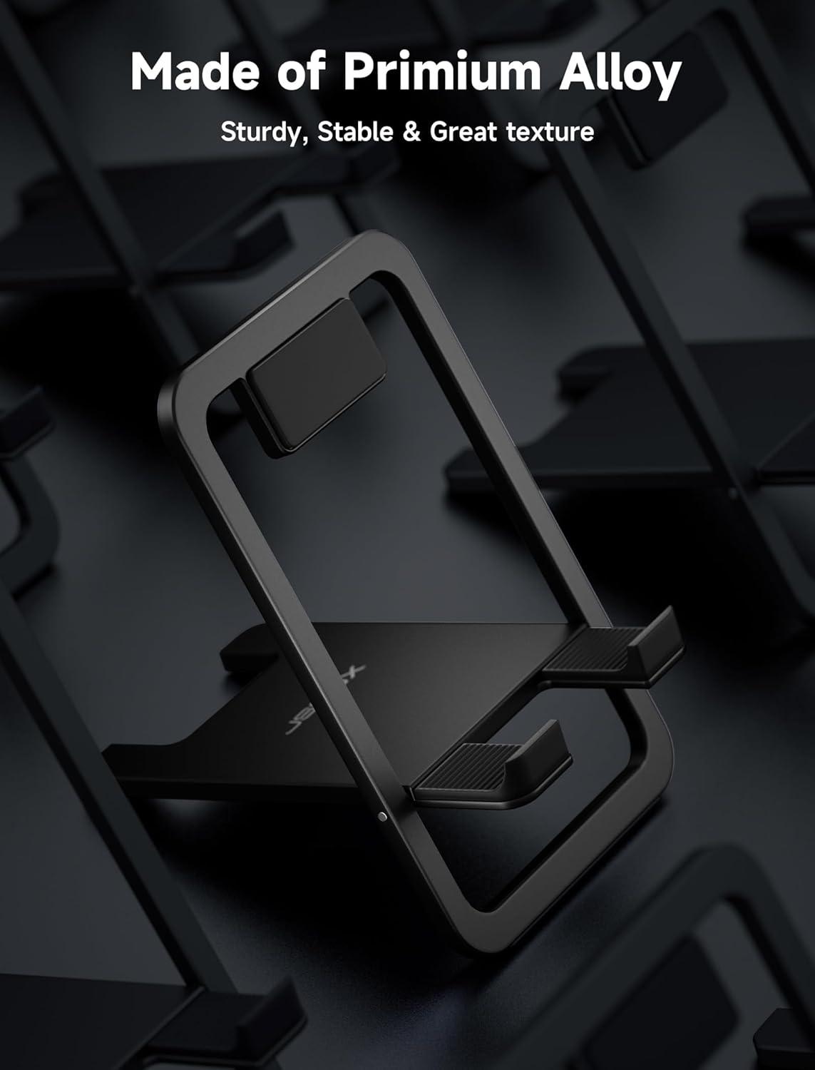 imageJSAUX Universal Tablet Stand Portable Foldable Tablet Holder for Desk Compatible with iPad miniAir Samsung Galaxy Tab Kindle Fire Steam Deck Switch 2 ROG Ally iPhone and Other TabletsGrayBlack