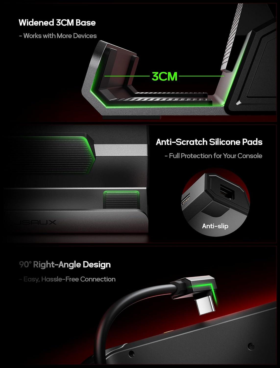 imageJSAUX Upgraded Docking Station 4K120Hz for Steam Deck OLEDROG Ally XLegion GoMSI Claw 5in1 Steam Deck Dock with HDMI 21 100Mbps Ethernet USB 20 and 100W Charge for Steam Deck LCDHB0602Gray