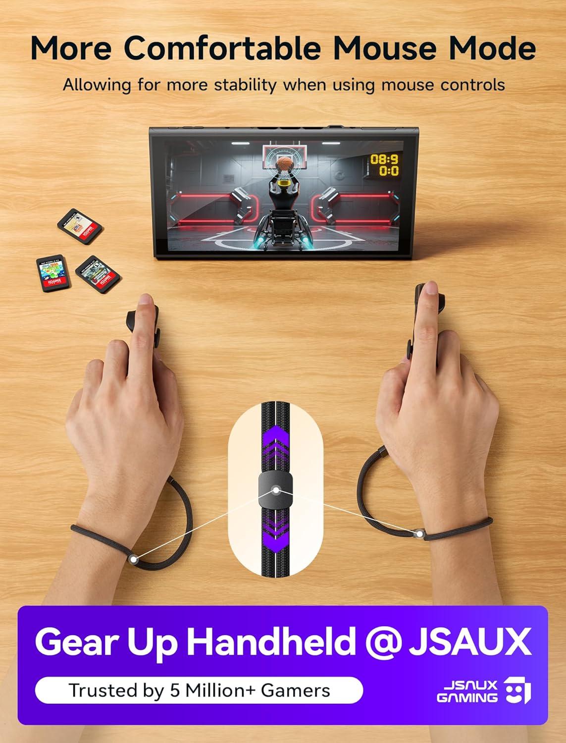 imageJSAUX Wrist Strap for Nintendo Switch 2 JoyCon Nintendo Switch 2025 Accessories with Adjustable Wrist Strap for Mouse Mode ampamp Sports Games Smooth Desk Movement Easier Control and Portability
