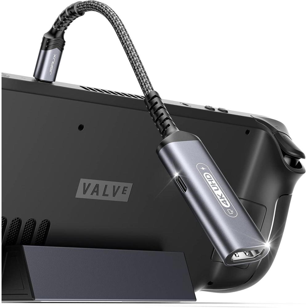 imageJSAUX 2in1 USB C to HDMI Adapter 4K60Hz TypeC to HDMI 20 Adapter with PD 100W Fast Charging Compatible with iPhone 15 Pro Max Galaxy S23 Note 20 Steam Deck ROG Ally