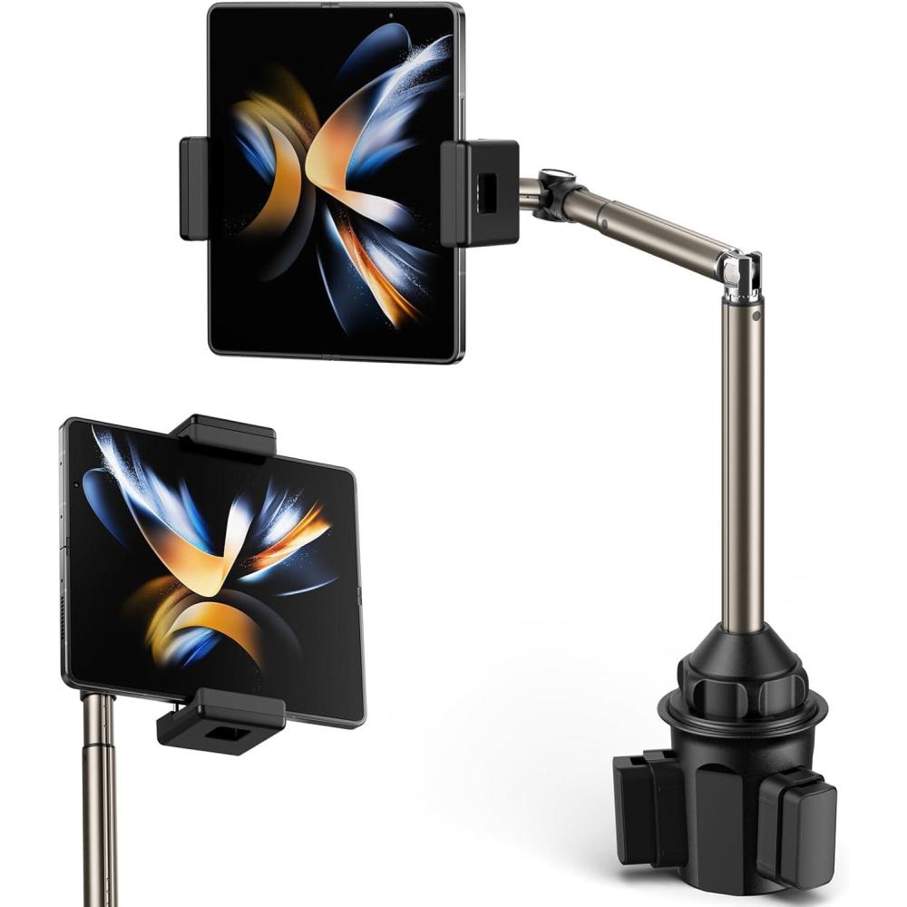 imageJSAUX Car Cup Holder Cellphone Mount Metal LongArm Ultra Stable Phone Holder for Car Cupholders  Adjustable for iPhone 16 15 Pro Max 13 12 11 Samsung Galaxy S24 S23 Ultra Google Pixel 9 ProFlexMount