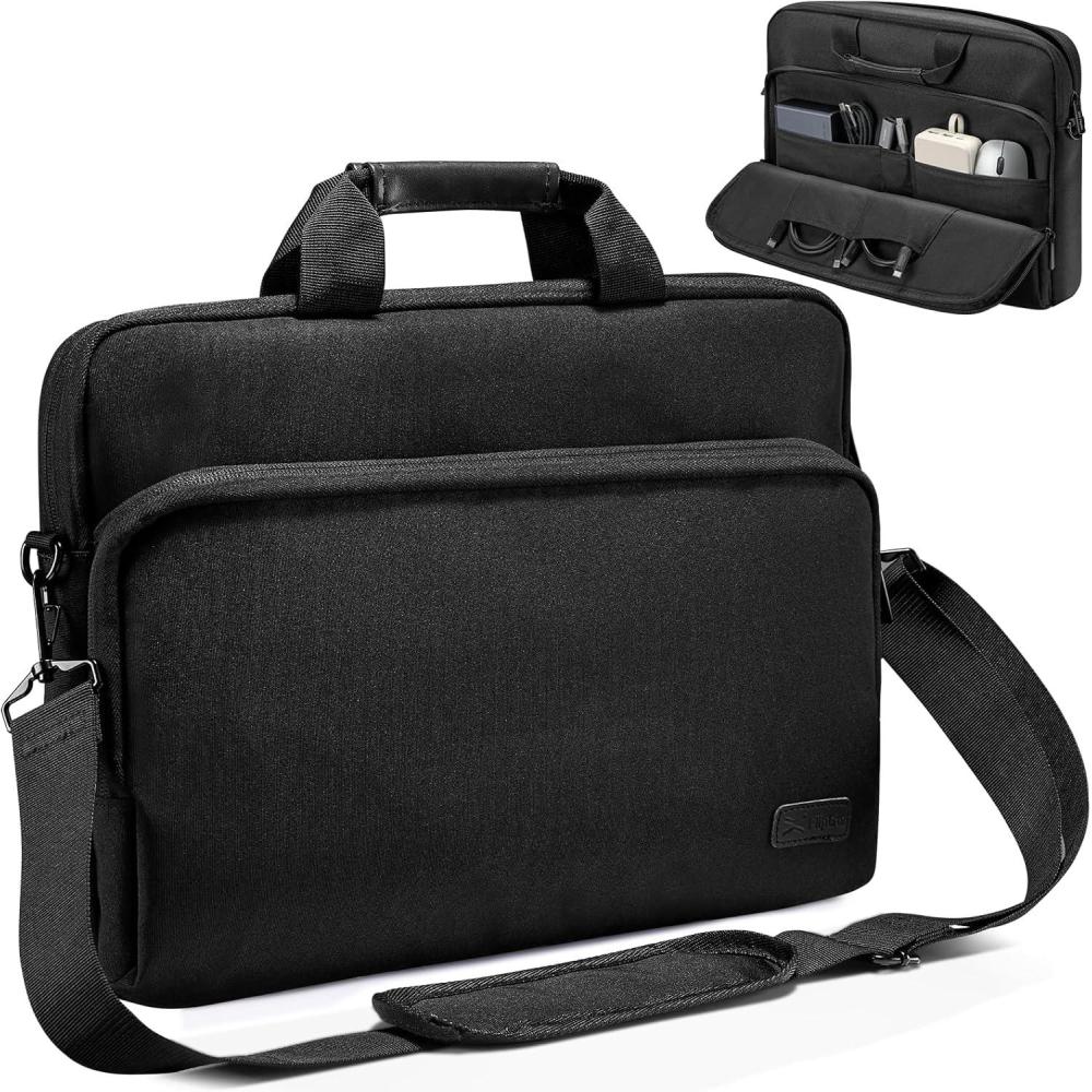 imageJSAUX FilpGo Extended Screen Laptop Bag Premium Durable Travel Business Laptop Case for Notebook Tablet Monitor Black