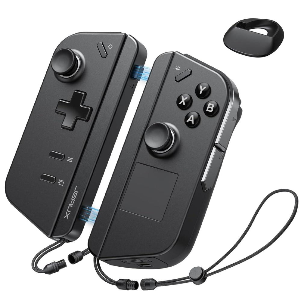 imageJSAUX Handle Strap Kit Compatible with Legion Go 3Piece Set Handle Strap Support Base Silicone Protective Cover Magnetic Wrist Strap Set Compatible with Legion Go ControllerBlack2Piece Set