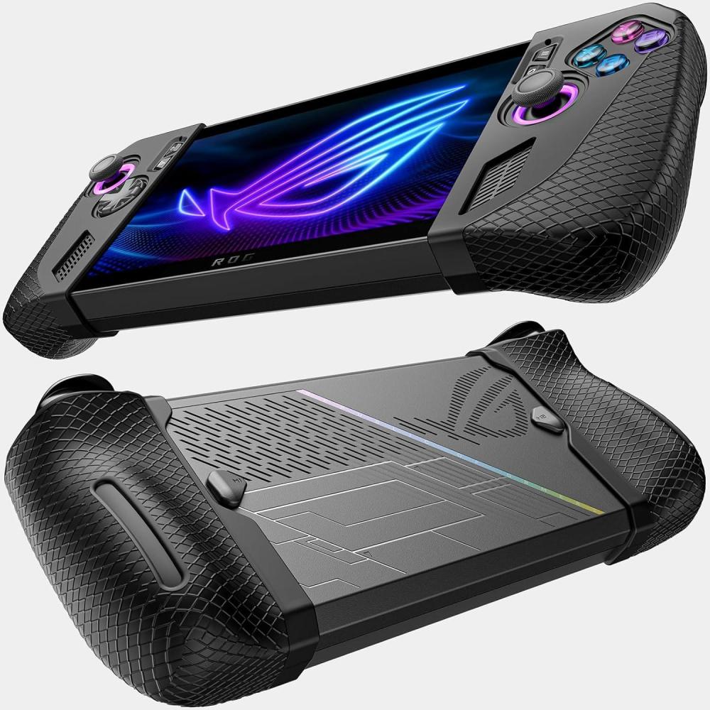imageJSAUX Silicone Grip Protection Case Compatible with ROG Ally X ROG Ally X Grip Skin Asus Rog Ally X Accessories Silicone Sleeve Set one Left and one Right PC0113 BlackBlack