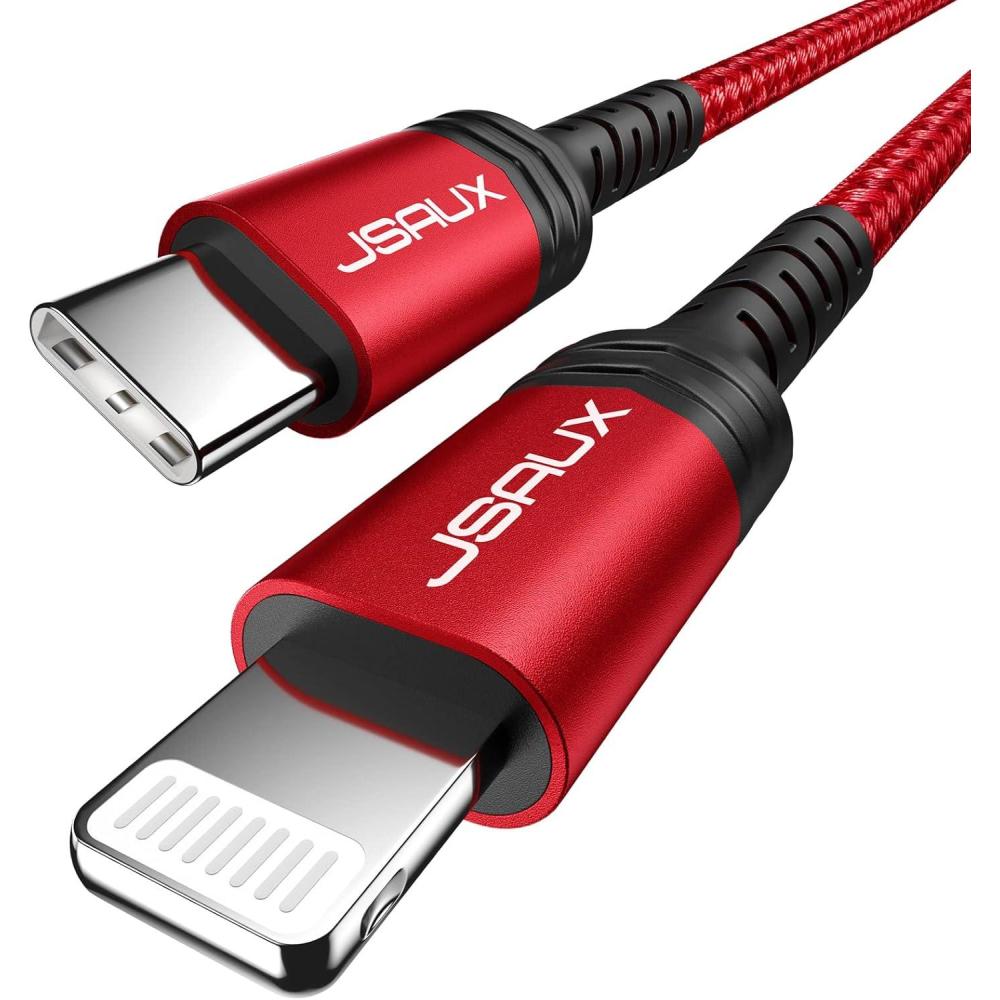 imageJSAUX USB C to Lightning Cable 6FT Apple MFi Certified iPhone Cord Compatible with iPhone 1414 Plus14 Pro14 Pro Max1313 Mini13 Pro13 Pro Max12 Pro Max11 Pro Max  RedRed