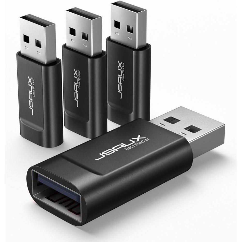 imageJSAUX USB Data Blocker 4Pack USB A Defender Only for Quick Charge Protect Against Juice Jacking Refuse Hacking Provide Safe Charging RedBlack