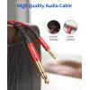 image35mm to 635mm Stereo Audio Cable JSAUX 635mm 14quot Male to 35mm 18quot Male TRS Bidirectional Stereo Audio Cable Jack 4FT for Guitar iPod Laptop Home Theater Devices Speaker and AmplifiersRedRed
