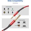 image35mm to 635mm Stereo Audio Cable JSAUX 635mm 14quot Male to 35mm 18quot Male TRS Bidirectional Stereo Audio Cable Jack 4FT for Guitar iPod Laptop Home Theater Devices Speaker and AmplifiersRedRed